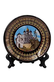 Купить Магнит-тарелка Псков,Коллаж (7см) (фарфор) (Псков) (026-7BL-25K8) — Фото №1