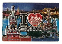 Купить Магнит двойной фольга под смолой Спасская башня.I love Moscow (025-22-19K13) — Фото №1