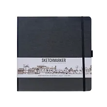 Купить Скетчбук 20*20 80л "Sketchmarker" черный, 140г/м2, слоновая кость, тв.обл. — Фото №1