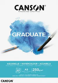Купить Альбом для акварели А5 20л "Graduate" 250г/м2, склейка с одной стороны, 100% целлюлоза мелкозернистая, Canson — Фото №1