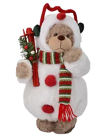Купить Мягкая игрушка Новогодний Мишка-снеговик (пластик, ткань) (20х40) — Фото №1