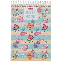 Купить Блокнот А5 160л нелин. "Фруктис" трехцв.тонир.блок, пласт.спираль, мел.картон, УФ-лак — Фото №1