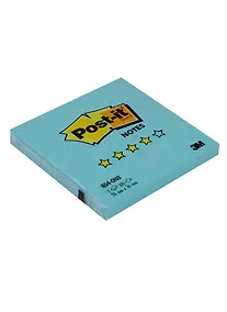 Купить Блок бумаги 76*76 самоклеящийся OPTIMA 100л, бирюзовый неон, 3М — Фото №1