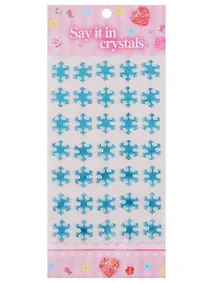 Купить Стразы-снежинки, 35шт, 10,5 х 22 см, голубые — Фото №1