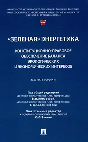 Купить "Зеленая" энергетика: конституционно-правовое обеспечение баланса экологических и экономических интересов. Монография. — Фото №1