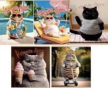 Купить Тетрадь в клетку "Кошачьи будни", 48 листов, в ассортименте — Фото №1