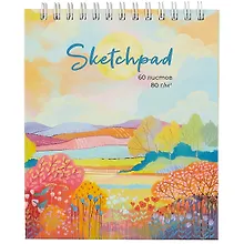 Купить Скетчбук А6 60л "Ванильное небо" белый офсет, 80г/м2, тв.обложка, гребень — Фото №1