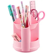 Купить Набор настольный "Mini Desk" вращающ.подставка, розовый, к/к, Erich Krause — Фото №1