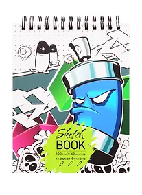 Купить Скетчбук А6+ 125*160 40л "Graffiti" белый офсет, 100г/м2, тв.обложка, евроспираль — Фото №1