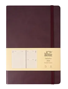 Купить Ежедневник дат. 2026г. А5 176л "Joy Book" брауни, 7Б, иск.кожа, тв.переплет, тонир.форзац, тонир.блок, скругл.углы, ляссе, резинка, карман на задн.форзаце, инд.уп — Фото №1