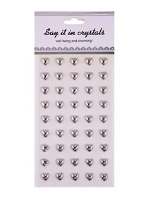 Купить Наклейки сердца серебро, 45 шт — Фото №1