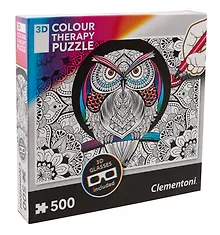 Купить Арт-терапия, Пазл Clementon Сова 500эл.+3D очки 35050 — Фото №1