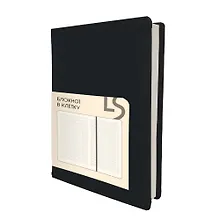 Купить Записная книжка А6+ 136л кл. "Maple. Black" иск.кожа с поролоном, ляссе, скругл.углы, инд.уп. — Фото №1