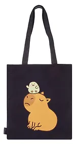 Купить Сумка-шоппер на молнии Капибара с цыпленком (38х35) (текстиль, флис) — Фото №1