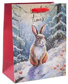 Купить Пакет А5 23*18*10 "Зайка. Winter times" НГ, бум.мат.ламинат — Фото №1
