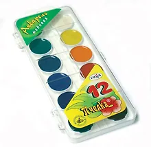 Купить Краски акварельные 12цв "Пчелка" пл/к., б/к., Гамма — Фото №1