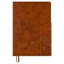 Купить Ежедневник дат. 2026г. А5 176л "Тиволи глосс" коричневый, кожзам, тв.переплет, блинт.тиснение, офсет, справ.мат-лы, закругл.углы, 2 ляссе, инд.уп — Фото №1