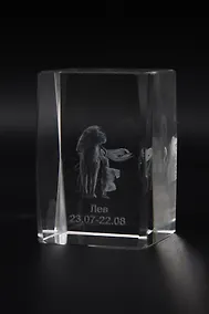 Купить Сувенир, Стеклянный куб малый 4*6см Лев НУ-8523 — Фото №1