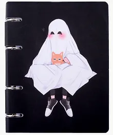 Купить Тетрадь 120л "Милое приведение (Эксклюзив)" на кольцах, мел.картон, ламинация  Glitter, квадр.корешок, скругл.углы — Фото №1