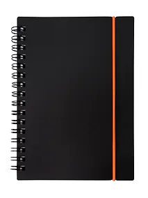 Купить Записная книжка А6 80л кл. "Favorite Black. No 1" спираль, пласт.обл., резинка — Фото №1