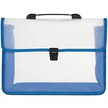 Купить Портфель А4 прозр.пластик, синий кант — Фото №1