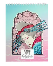 Купить Скетчбук А4 40л "Гейша" белый офсет, 140г/м2, тв.обложка, евроспираль — Фото №1