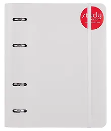 Купить Тетрадь 120л кл. "Journal", белый, на кольцах, блинт.тиснение, верт.резинка, обл. кож.зам — Фото №1