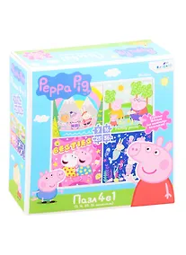 Купить Пазл 9, 16, 25, 36 эл. Набор 4 в 1. Свинка Пеппа. Семейные приключения — Фото №1
