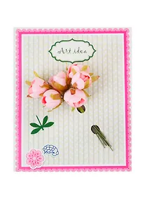 Купить Пионы розовые, букетик 6 стеблей (готовые на подложке) — Фото №1