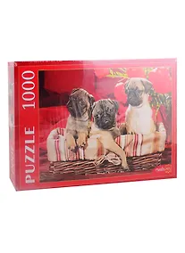 Купить Пазл Щенки и маки Рыжий кот 1000 элементов КБ1000-7876 — Фото №1