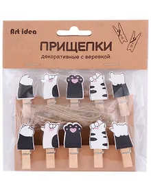 Купить Прищепки декоративные с веревкой "Лапки" — Фото №1