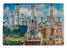 Купить Магнит двойной фольга под смолой Москва.Коллаж.Спасская башня-ХВБ-Колокольня Ивана Великого (025-22-19K7) — Фото №1