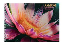 Купить Альбом для рисования Listoff, "Яркий цветок", А4, 40 листов, на гребне — Фото №1
