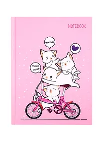Купить Записная книжка А6 64л кл. "Котята" 7БЦ, мат.ламинация, выб.лак., блестки «Золото» — Фото №1