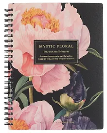 Купить Тетрадь 120 листов в клетку "Blossom. Peonies on black", на спирали — Фото №1
