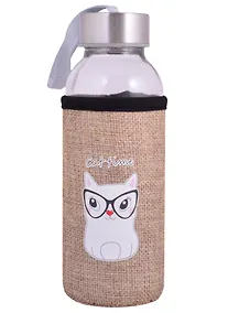 Купить Бутылка в чехле джут Котик Cat time (стекло) (300мл) (12-7599-M300-037) — Фото №1
