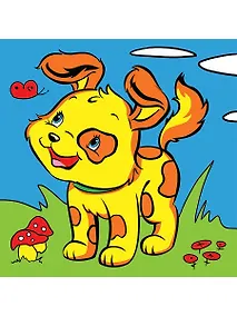 Купить Набор для творчества Рыжий кот Холст с красками 15*15см Веселый щенок Х-9817 — Фото №1