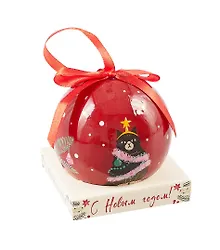 Купить Елочный шар НГ Кот с гирляндой (пластик) (7,5см) (ПВХ Бокс) (12-TianJian-XL-02) — Фото №1