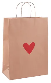 Купить Пакет А4 38*18*15 "Сердечко" крафт — Фото №1