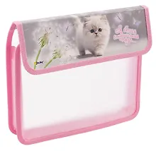 Купить Папка для тетрадей А5 "Белый котик" липучка, Оникс — Фото №1