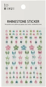 Купить Стразы самоклеящиеся ассорти зеленый микс — Фото №1