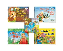 Купить Читаем вместе. Сборник сказок. Уровень 2 (CD+4 книги: Почему сова летает только ночью ,Мужик и заяц, Лисичка сестричка и Братец волк, Кто лучше?) — Фото №1