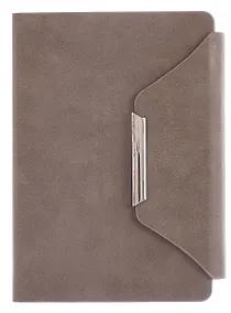 Купить Ежедневник недат. А5 160л "Спилок делавэ" серо-коричневый, кожзам, тв.переплет, офсет, металл.шильд, фольгир.срез, магнит.клапан, закругл.углы, справ.мат-лы, ляссе, инд.уп — Фото №1