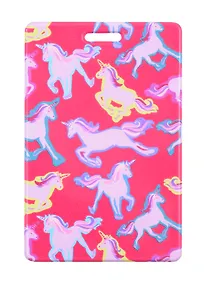 Купить Чехол для карточек Единороги с цветным контуром на красном фоне (ДГ2021-275) — Фото №1