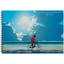 Купить Альбом для рисования Listoff, "Каникулы у моря", А4, 40 листов, на гребне — Фото №1