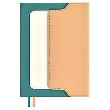 Купить Ежедневник недат. А5 160л "Лейкер" зеленый, белый, бежевый, кожзам, тв.переплет, тиснение фольгой, карман, магн.клапан, офсет, ляссе — Фото №1