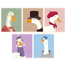 Купить Тетрадь в клетку "Дамы и ГУСЬпода", 48 листов, скрепка, в ассортименте — Фото №1