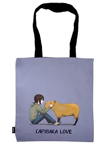 Купить Сумка-шоппер Капибара Аниме (серая) (текстиль) (40х32) — Фото №1