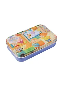 Купить Пазлы картонные в жестянной коробке, 60 деталей, поросенок и лис (15-02203-11) — Фото №1