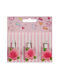 Купить Набор прищепок декоративных, 3 шт, полистоун,роза — Фото №1
